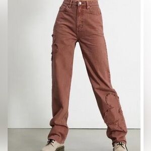 Pacsun 90s Boyfriend Flower Size 26 PACSUN Rusty pink floral patches jeans